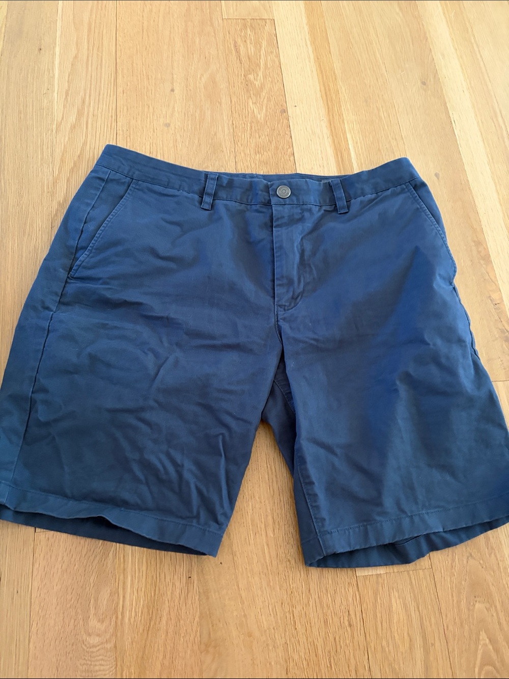Bonobos Navy Flat-Front Cotton-Blend Shorts